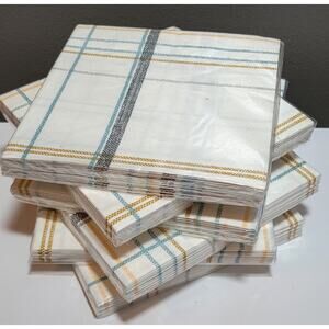 Hearth and Hand Magnolia Lunch Napkins Multicolor Teal Brown Stripe 6/ 14 Count